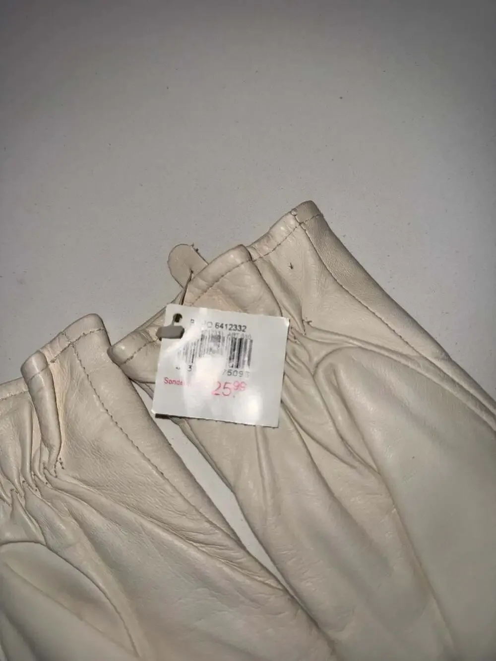 Women's Size 7 White Sheep Nappa Leather Gloves
